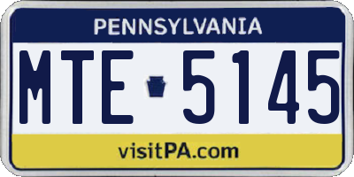 PA license plate MTE5145