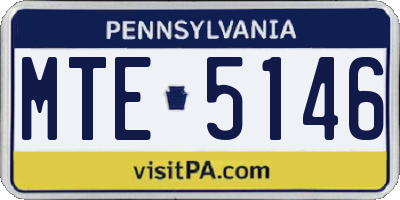 PA license plate MTE5146