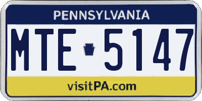 PA license plate MTE5147