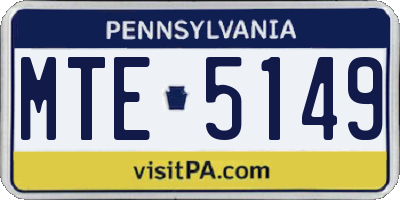 PA license plate MTE5149