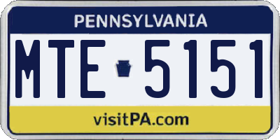 PA license plate MTE5151