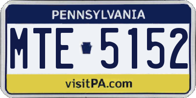 PA license plate MTE5152