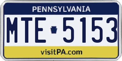PA license plate MTE5153