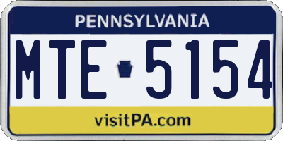 PA license plate MTE5154
