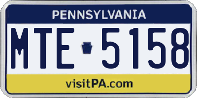 PA license plate MTE5158