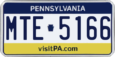 PA license plate MTE5166
