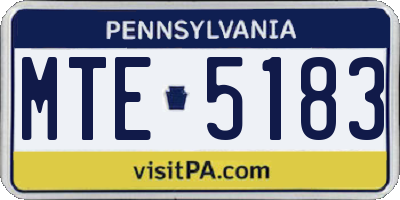 PA license plate MTE5183
