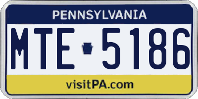 PA license plate MTE5186