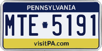 PA license plate MTE5191