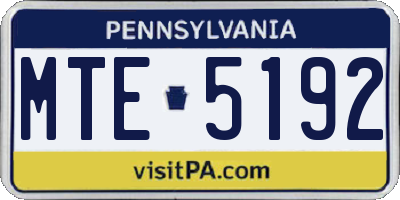 PA license plate MTE5192