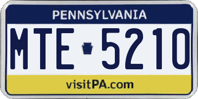 PA license plate MTE5210