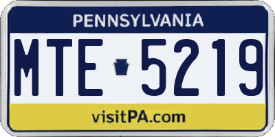 PA license plate MTE5219
