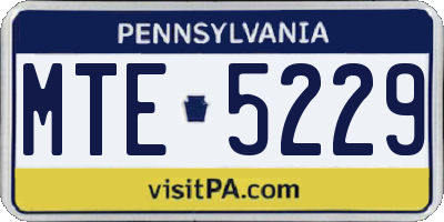 PA license plate MTE5229