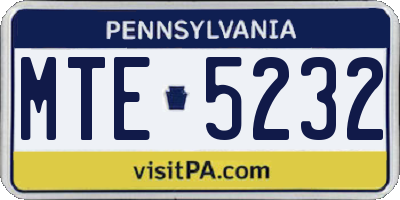 PA license plate MTE5232