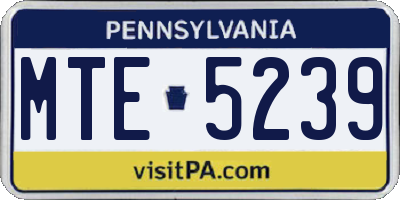 PA license plate MTE5239