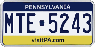 PA license plate MTE5243