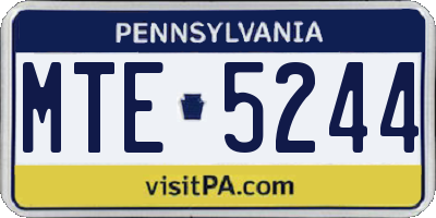 PA license plate MTE5244