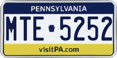 PA license plate MTE5252