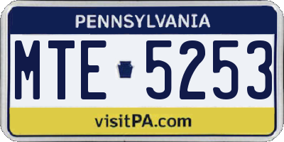 PA license plate MTE5253