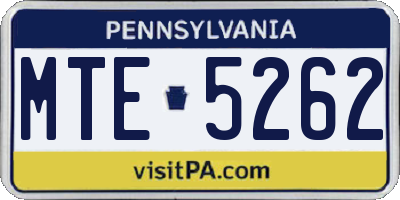 PA license plate MTE5262
