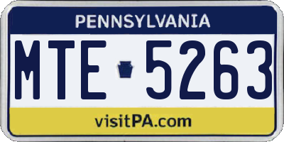 PA license plate MTE5263