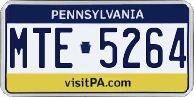 PA license plate MTE5264