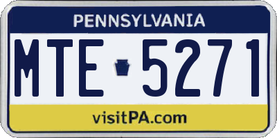 PA license plate MTE5271