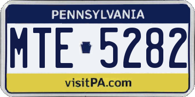 PA license plate MTE5282