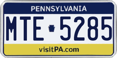PA license plate MTE5285