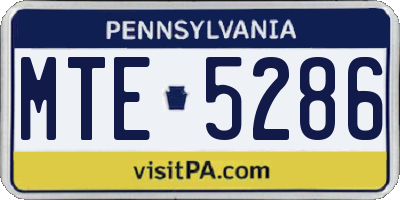 PA license plate MTE5286