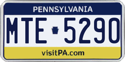 PA license plate MTE5290