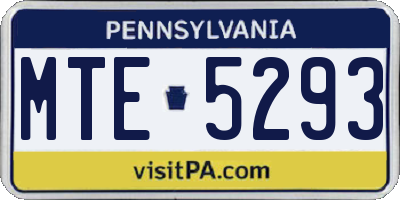 PA license plate MTE5293
