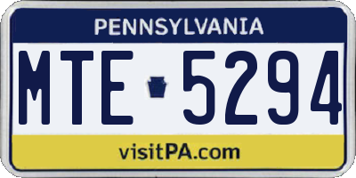 PA license plate MTE5294