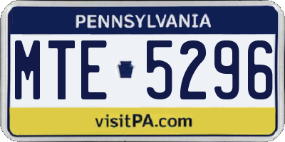 PA license plate MTE5296