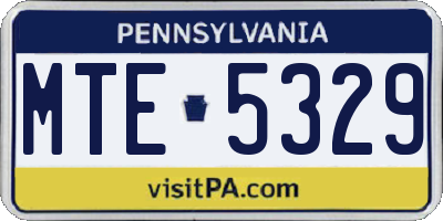 PA license plate MTE5329
