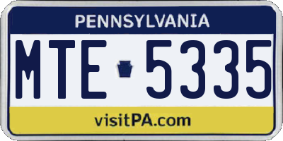 PA license plate MTE5335