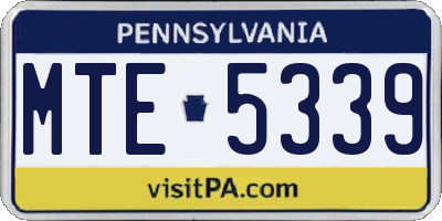 PA license plate MTE5339