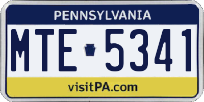 PA license plate MTE5341