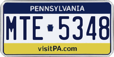 PA license plate MTE5348