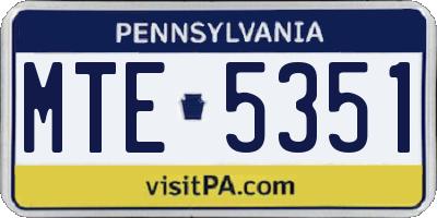 PA license plate MTE5351