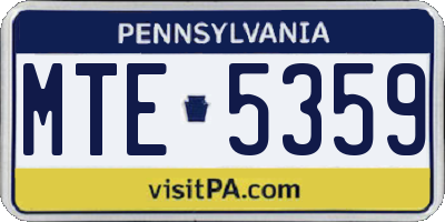 PA license plate MTE5359