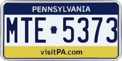 PA license plate MTE5373