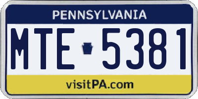 PA license plate MTE5381