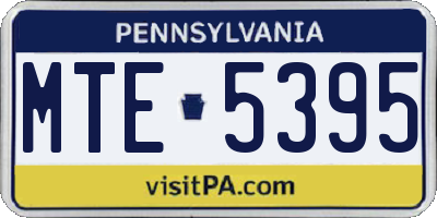 PA license plate MTE5395