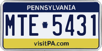 PA license plate MTE5431