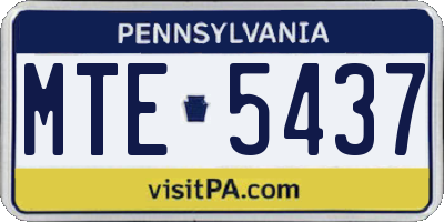 PA license plate MTE5437