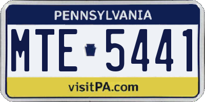 PA license plate MTE5441