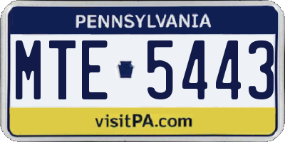 PA license plate MTE5443