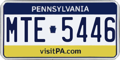 PA license plate MTE5446
