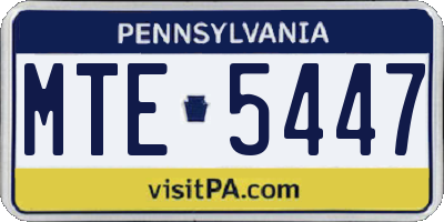 PA license plate MTE5447